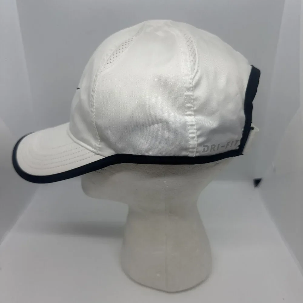 Nike Featherlight Hat Cap White Dri-FIT Strap Back Adjustable Run Gym Hike Mens - Picture 2 of 7